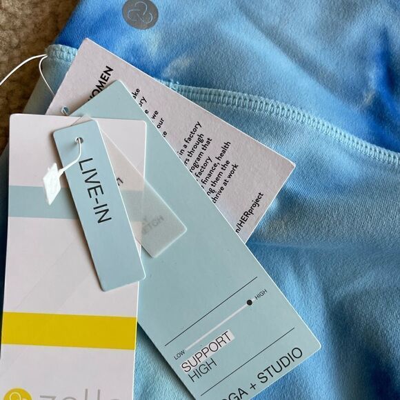 Zella Spray Dye High Waist Leggings In Blue Tie Dye Print Size M - Picture 4 of 10